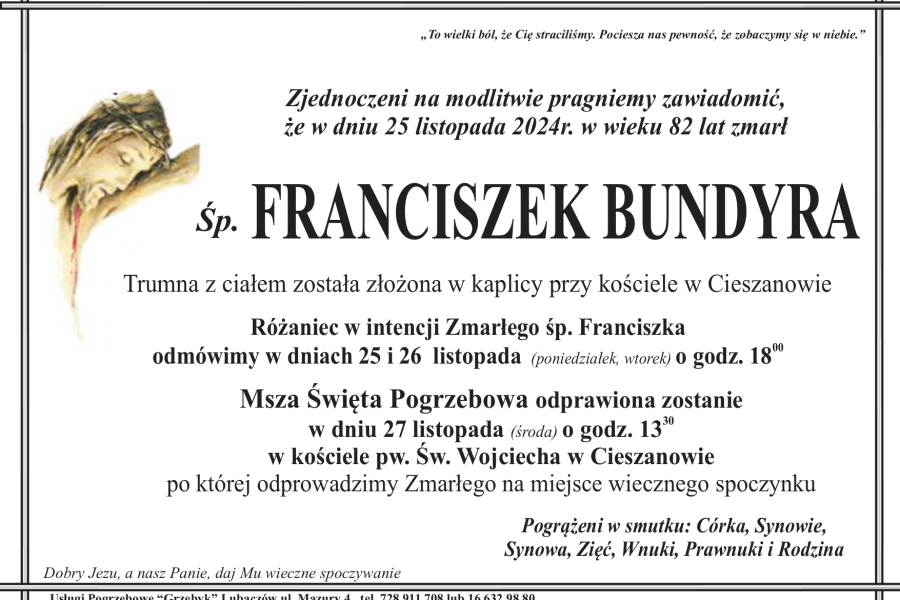 Zmarł Franciszek Bundyra